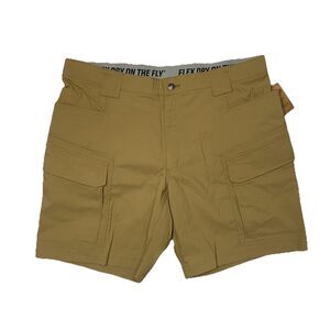 NEW Duluth Trading Men's Dry on the Fly 9” Cargo Shorts Size 40 Camel Khaki Tan